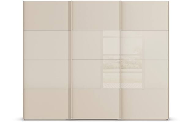 Goossens kledingkast finca combi glans mat glas bruin hoogwaardig meubelplaat - 8244404-{merk}-finca-combi-sts-bruin-schuifdeuren-01